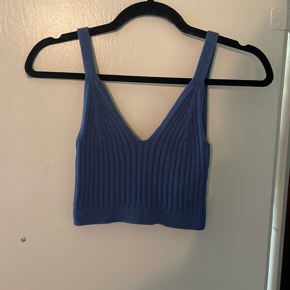 Blue Cropped Tank Top